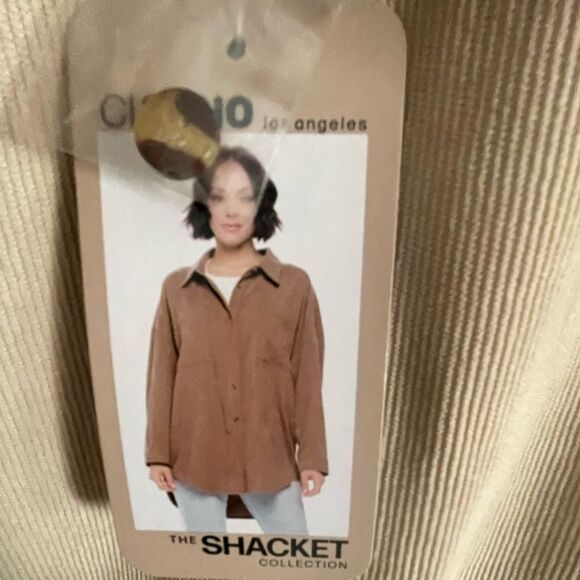 NEW CISONO Lightweight Corduroy Fall Shacket Beige - Picture 5 of 6